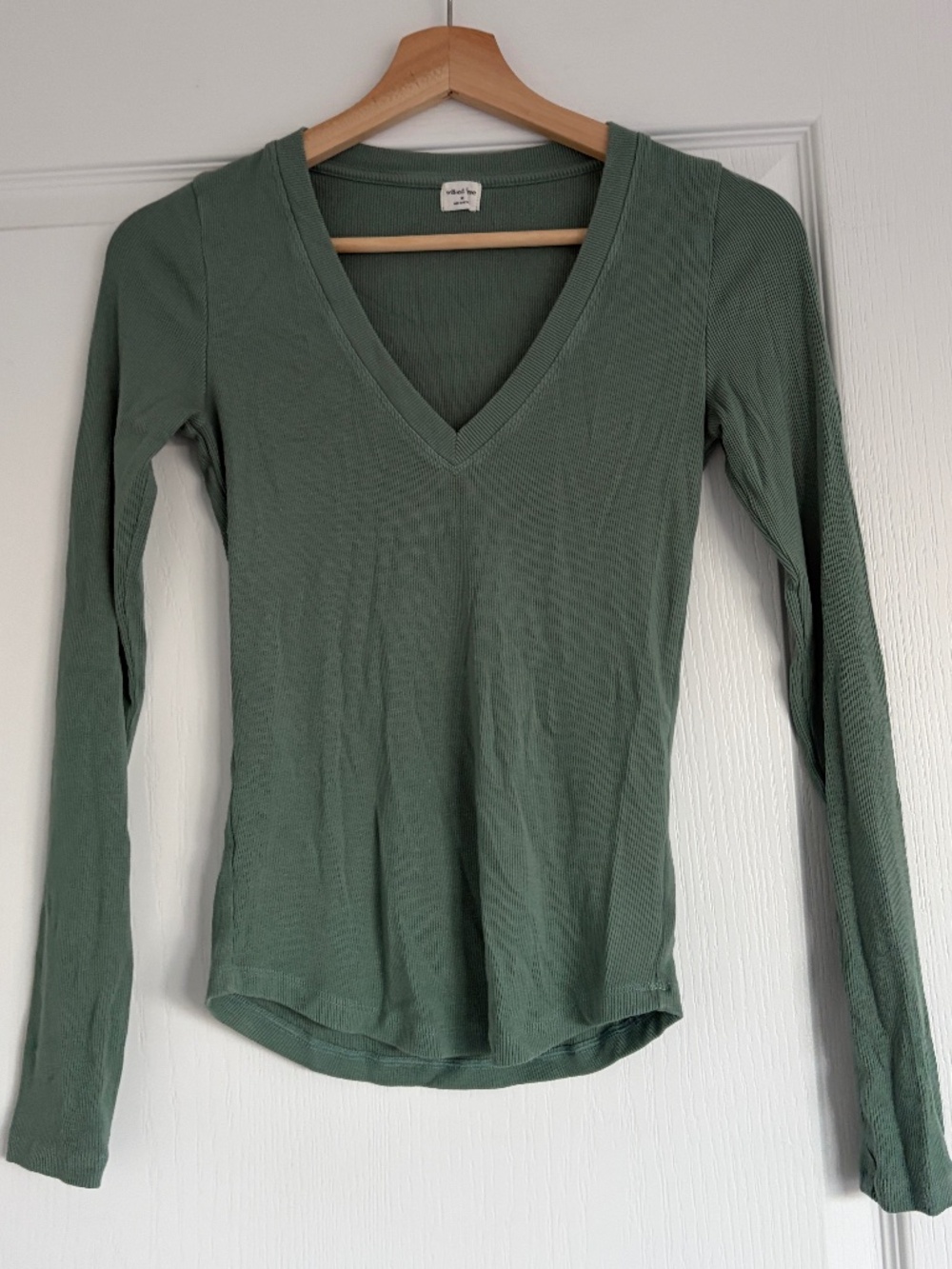 Aritzia Wilfred Free Green Long Sleeve Top